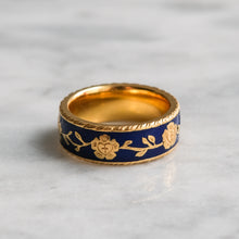 Load image into Gallery viewer, Blue Enamel "Jericho" ring by Ursula Heinicke