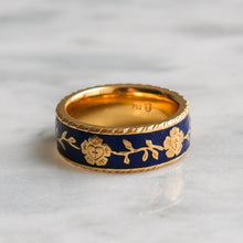 Load image into Gallery viewer, Blue Enamel "Jericho" ring by Ursula Heinicke