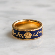 Load image into Gallery viewer, Blue Enamel "Jericho" ring by Ursula Heinicke