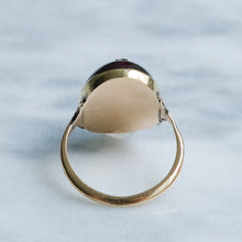 Load image into Gallery viewer, Antique Cabochon Garnet with Rose-Cut Diamonds in a Cross Design