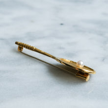 Load image into Gallery viewer, Vintage Retro era Pearl Tennis Racket Brooch