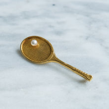 Load image into Gallery viewer, Vintage Retro era Pearl Tennis Racket Brooch