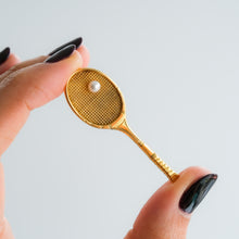 Load image into Gallery viewer, Vintage Retro era Pearl Tennis Racket Brooch