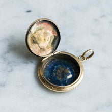 Load image into Gallery viewer, Antique Victorian Engine Turned Enamel Floral Locket