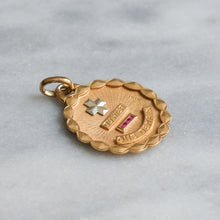 Load image into Gallery viewer, 18K Yellow Gold Round Scalloped QU'HIER QUE DEMAIN Augis Pendant