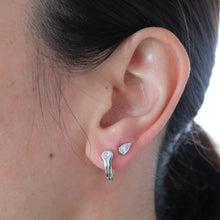 Load image into Gallery viewer, Vintage Diamond U-Hoop Huggy Earrings