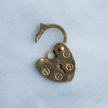 Load image into Gallery viewer, Vintage Tiny Heart Padlock Charm