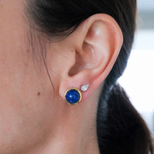 Load image into Gallery viewer, Vintage Lapis Lazuli Stud Earrings