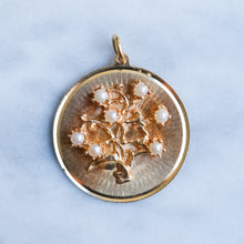 Load image into Gallery viewer, Vintage Engine-Turned Tree of Life Pendant with Pearls