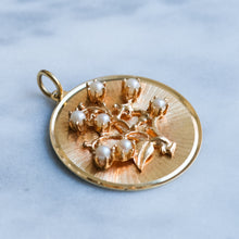 Load image into Gallery viewer, Vintage Engine-Turned Tree of Life Pendant with Pearls