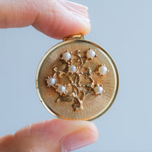 Load image into Gallery viewer, Vintage Engine-Turned Tree of Life Pendant with Pearls