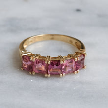 Load image into Gallery viewer, Vintage 5-Stone Pink Tourmaline Ring