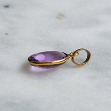 Load image into Gallery viewer, Vintage 14K Yellow Gold Oval Amethyst Pendant
