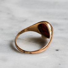 Load image into Gallery viewer, Victorian 15K Yellow Gold Carved Intaglio Agate Ship Signet Ring