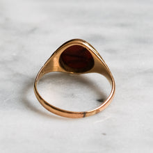 Load image into Gallery viewer, Victorian 15K Yellow Gold Carved Intaglio Agate Ship Signet Ring