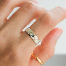 Load image into Gallery viewer, Vintage White Enamel Skeleton Memento Mori Ring