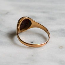 Load image into Gallery viewer, Victorian 15K Yellow Gold Carved Intaglio Agate Ship Signet Ring