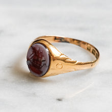 Load image into Gallery viewer, Victorian 15K Yellow Gold Carved Intaglio Agate Ship Signet Ring