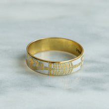 Load image into Gallery viewer, Vintage White Enamel Skeleton Memento Mori Ring