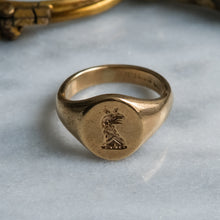 Load image into Gallery viewer, Vintage Griffin Intaglio Signet Ring
