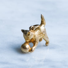 Load image into Gallery viewer, Vintage Kitten Playing with a Ball Charm