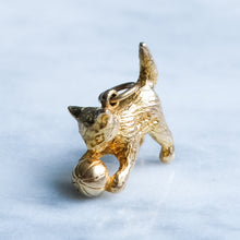 Load image into Gallery viewer, Vintage Kitten Playing with a Ball Charm