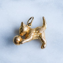 Load image into Gallery viewer, Vintage Kitten Playing with a Ball Charm
