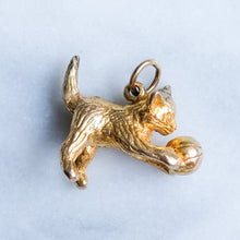 Load image into Gallery viewer, Vintage Kitten Playing with a Ball Charm