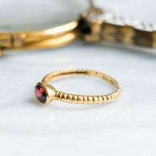 Load image into Gallery viewer, Oval Faceted Garnet Solitaire Stacking Ring