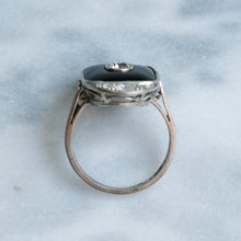 Load image into Gallery viewer, Antique Art Deco Onyx Plaque Diamond Ring