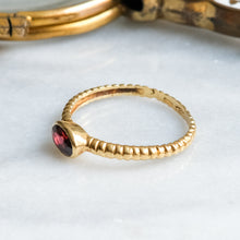 Load image into Gallery viewer, Oval Faceted Garnet Solitaire Stacking Ring