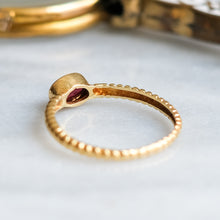Load image into Gallery viewer, Oval Faceted Garnet Solitaire Stacking Ring