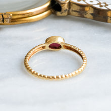 Load image into Gallery viewer, Oval Faceted Garnet Solitaire Stacking Ring