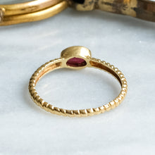 Load image into Gallery viewer, Oval Faceted Garnet Solitaire Stacking Ring