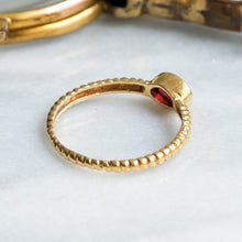 Load image into Gallery viewer, Oval Faceted Garnet Solitaire Stacking Ring
