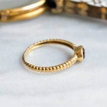 Load image into Gallery viewer, Oval Faceted Garnet Solitaire Stacking Ring