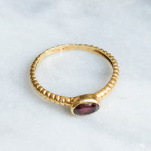 Load image into Gallery viewer, Oval Faceted Garnet Solitaire Stacking Ring