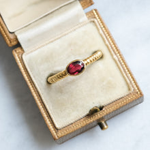 Load image into Gallery viewer, Oval Faceted Garnet Solitaire Stacking Ring