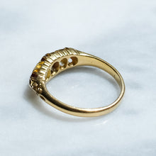 Load image into Gallery viewer, Antique Victorian Ruby Diamond Five-Stone Half Hoop Ring