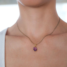 Load image into Gallery viewer, Vintage 14K Yellow Gold Oval Amethyst Pendant