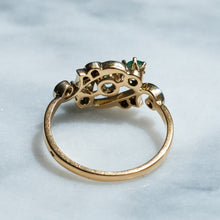 Load image into Gallery viewer, Antique Art Deco Emerald Diamond Ring