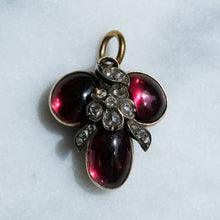 Load image into Gallery viewer, Antique Victorian Garnet Diamond Trefoil Pendant