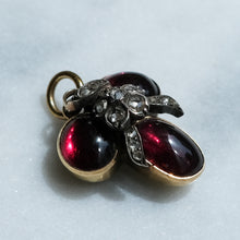 Load image into Gallery viewer, Antique Victorian Garnet Diamond Trefoil Pendant