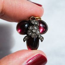 Load image into Gallery viewer, Antique Victorian Garnet Diamond Trefoil Pendant