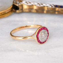 Load image into Gallery viewer, Antique Belle Èpoque era Diamond Ruby Target Ring