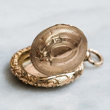 Load image into Gallery viewer, Georgian 10K Rose Gold Floral Chased Locket