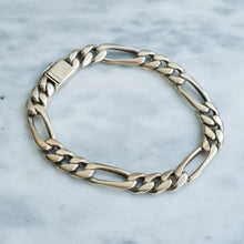 Load image into Gallery viewer, Vintage Silver 8.5 inch Figaro Link Bracelet