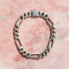 Load image into Gallery viewer, Vintage Silver 8.5 inch Figaro Link Bracelet