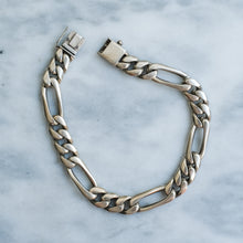 Load image into Gallery viewer, Vintage Silver 8.5 inch Figaro Link Bracelet
