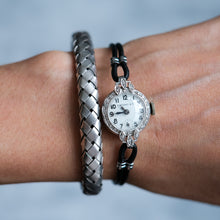 Load image into Gallery viewer, Vintage 9K White Gold Braided Bracelet
